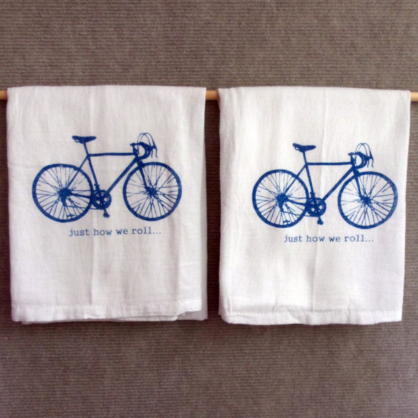 bike flour sack kitchen towel
